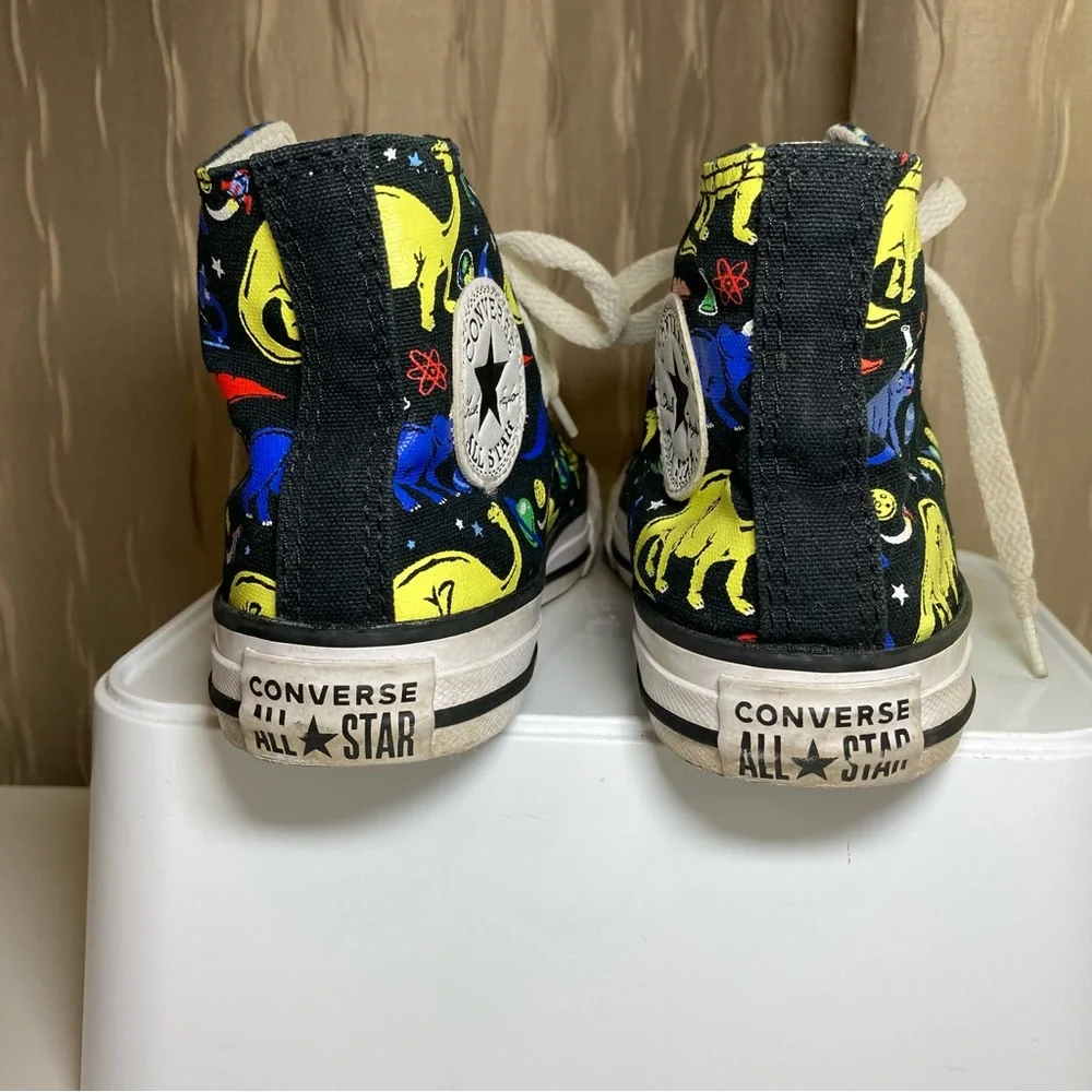 Converse Chuck Taylor All Star Junior Kid's 13 Black Dino High Tops Lace Up